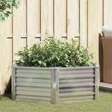 Vidaxl planter hævet 129x45 cm galvaniseret stål sølvfarve