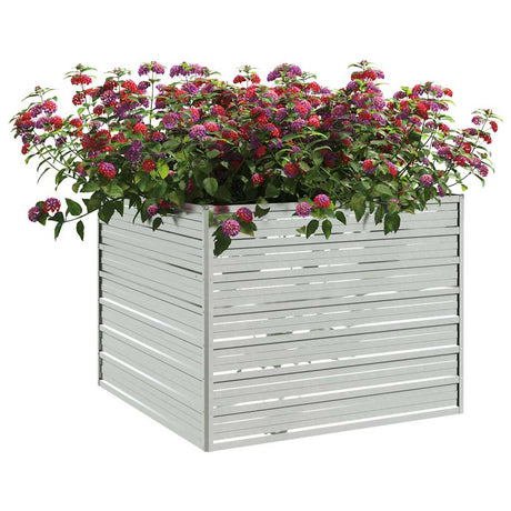 Vidaxx plantekasse hævet 100x100x77 cm galvaniseret stål sølv