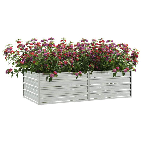 Vidaxl Planter hævet 160x80x45 cm galvaniseret stålsølv