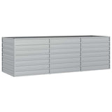 Vidaxl Planter hævet 240x80x77 cm galvaniseret stålsølv