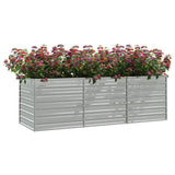 Vidaxl Planter hævet 240x80x77 cm galvaniseret stålsølv