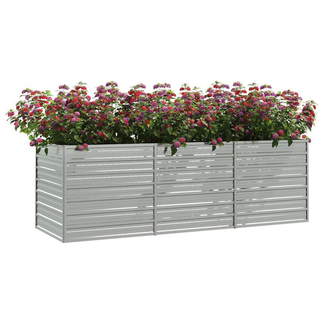 Vidaxl Planter hævet 240x80x77 cm galvaniseret stålsølv