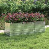 Vidaxl Planter hævet 240x80x77 cm galvaniseret stålsølv