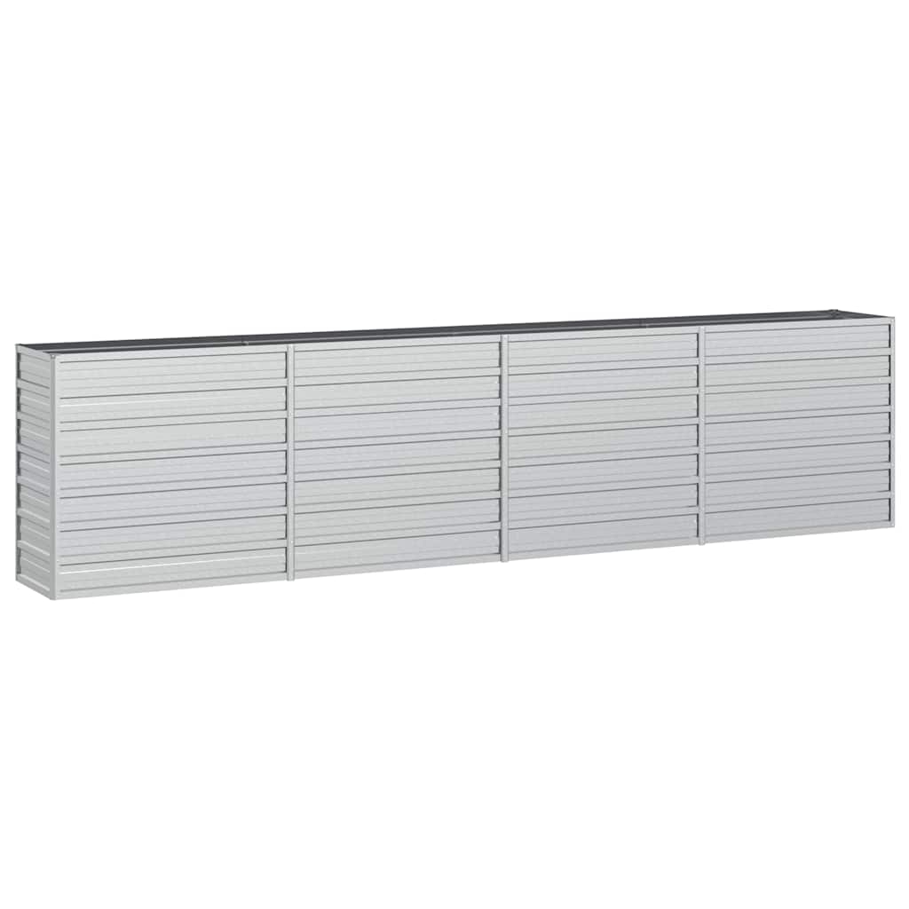Vidaxl Planter hævet 320x40x77 cm galvaniseret stålsølv