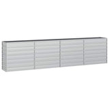 Vidaxl Planter hævet 320x40x77 cm galvaniseret stålsølv