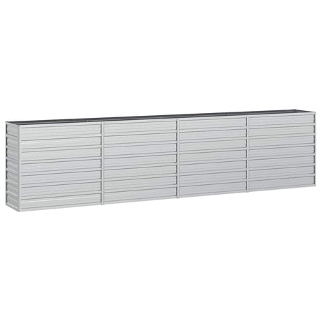 Vidaxl Planter hævet 320x40x77 cm galvaniseret stålsølv