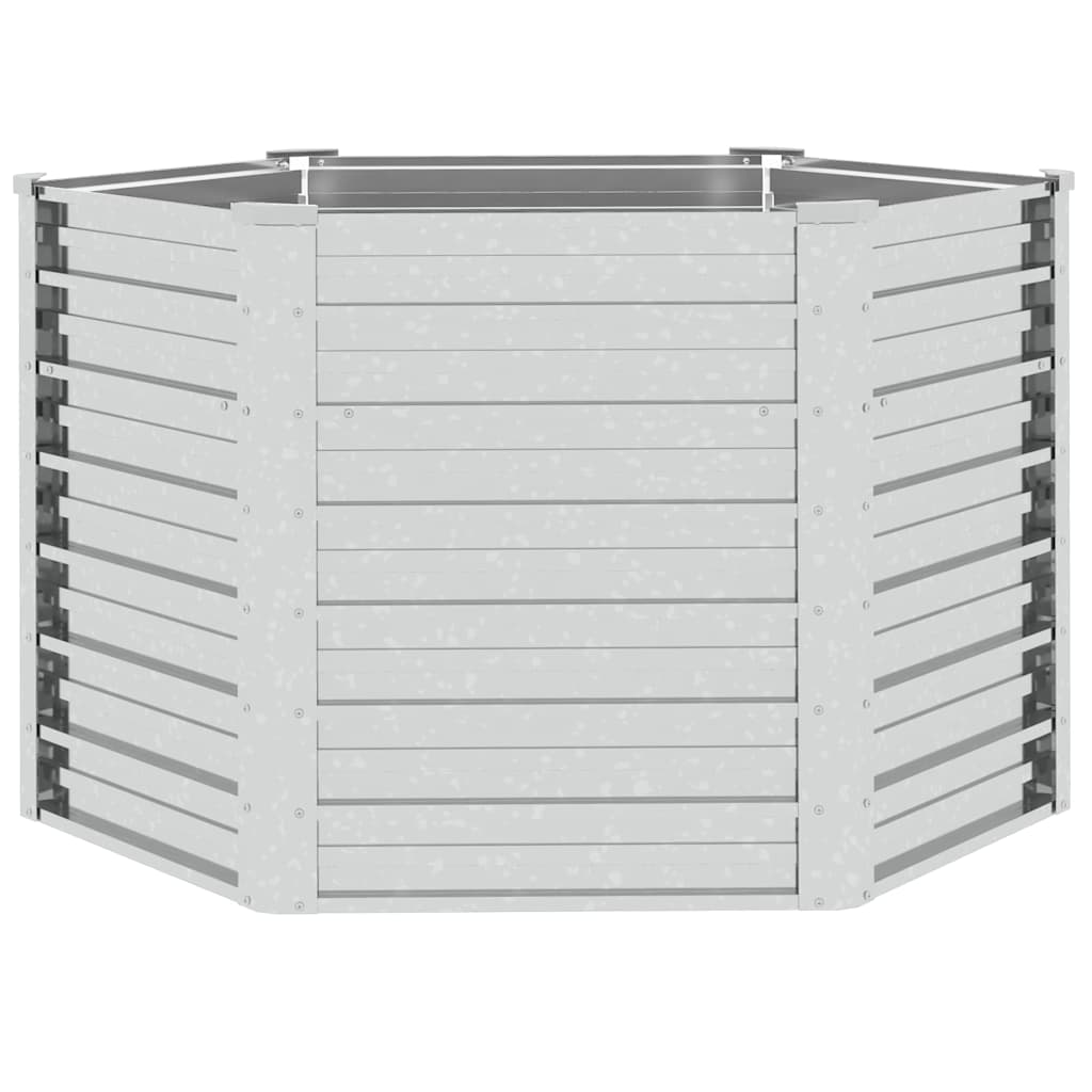 Vidaxl planter hævet 129x77 cm galvaniseret stål sølvfarve