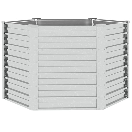 Vidaxl planter hævet 129x77 cm galvaniseret stål sølvfarve