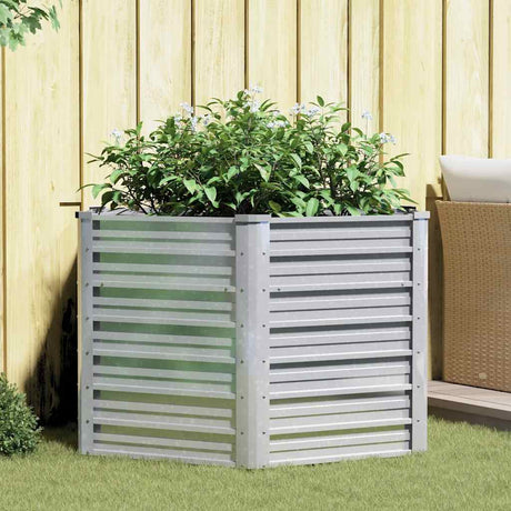 Vidaxl planter hævet 129x77 cm galvaniseret stål sølvfarve