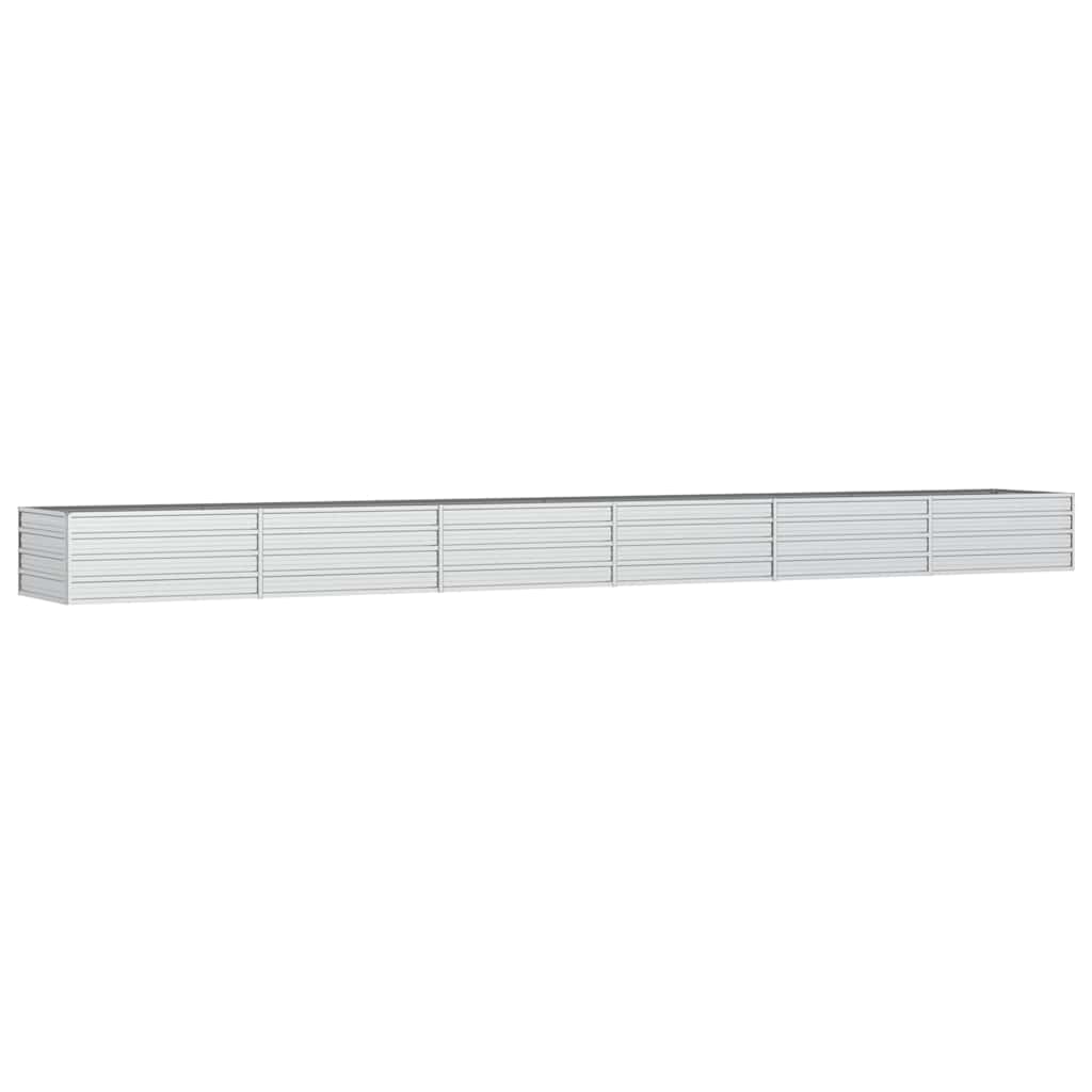 Vidaxl Planter hævet 600x80x45 cm galvaniseret stålsølv