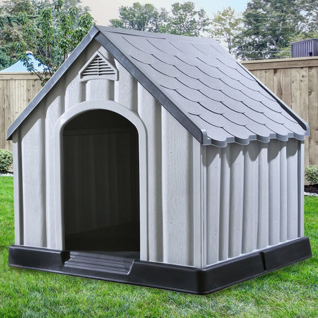 Vidaxl Dog loft 92x87x91 cm plastgrå