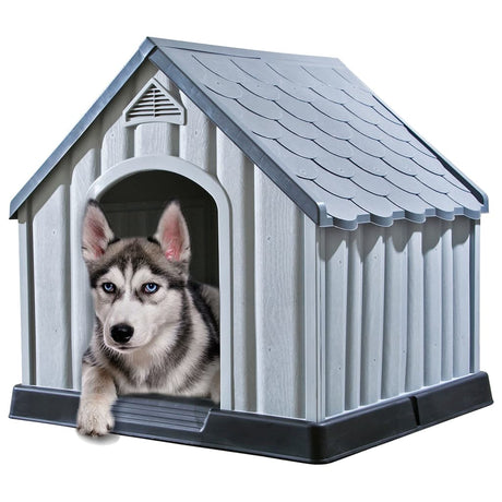 Vidaxl Dog loft 92x87x91 cm plastgrå