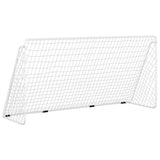 Vidaxl Fodboldmål med NET 366X122X182 CM STEEL HVID