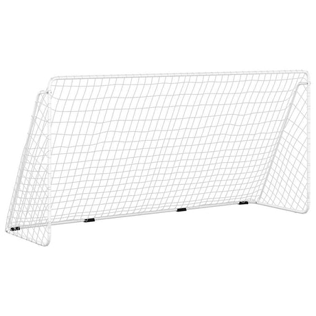 Vidaxl Fodboldmål med NET 366X122X182 CM STEEL HVID