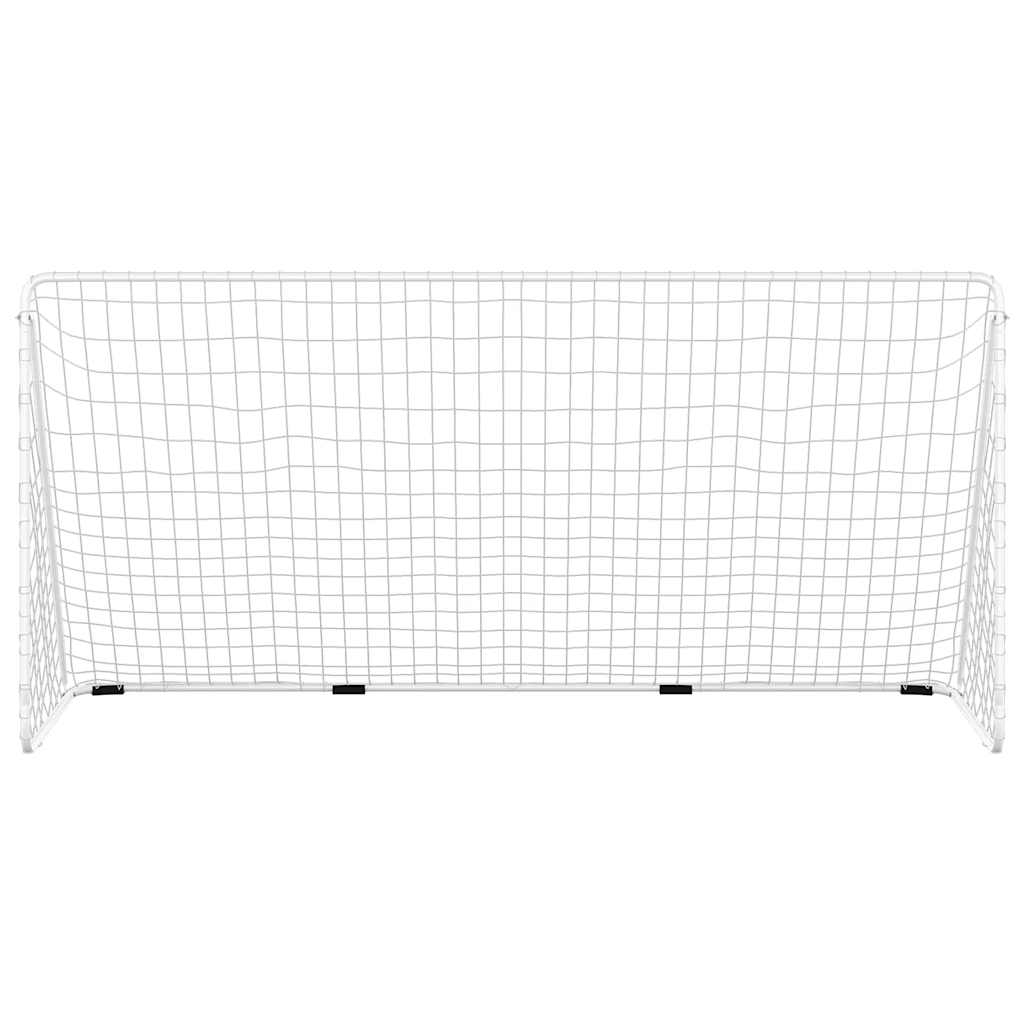Vidaxl Fodboldmål med NET 366X122X182 CM STEEL HVID