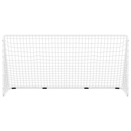 Vidaxl Fodboldmål med NET 366X122X182 CM STEEL HVID