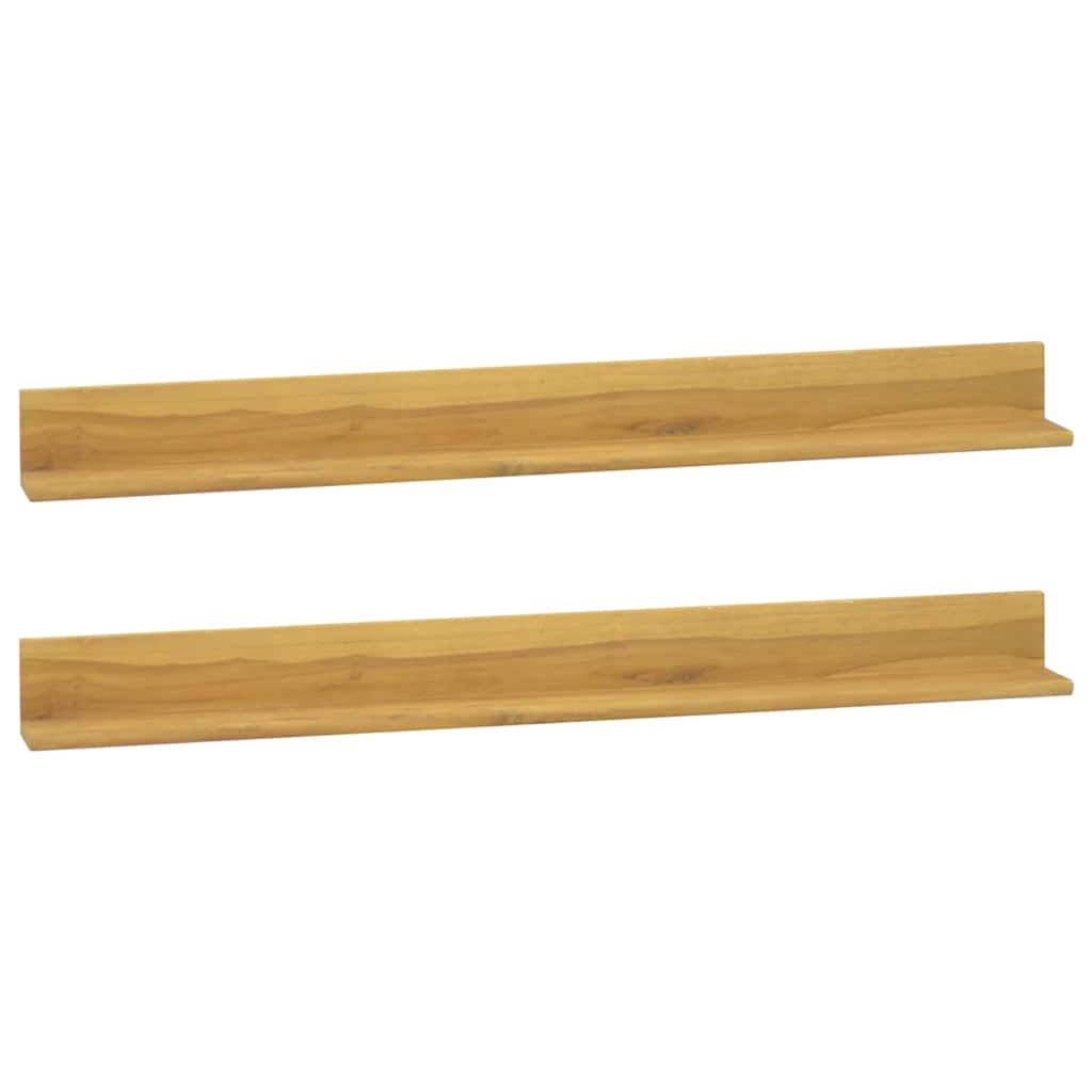 Vidaxl wandschappen 2 st 110x10x10 cm massief teakhout