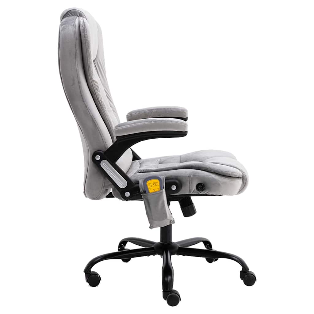 Vidaxl massagekantoorstoel fluweel lichtgrijs