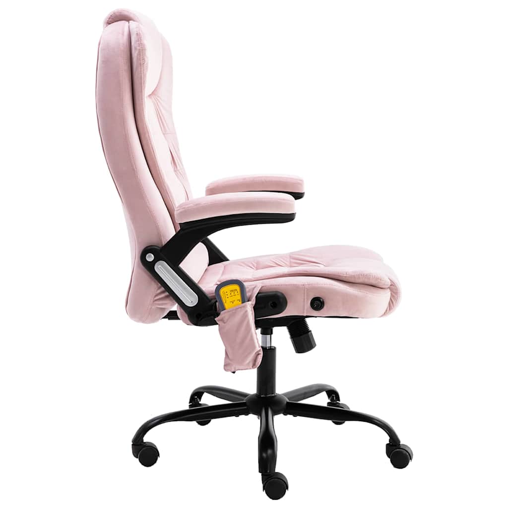 Vidaxl massagekantoorstoel fluweel roze