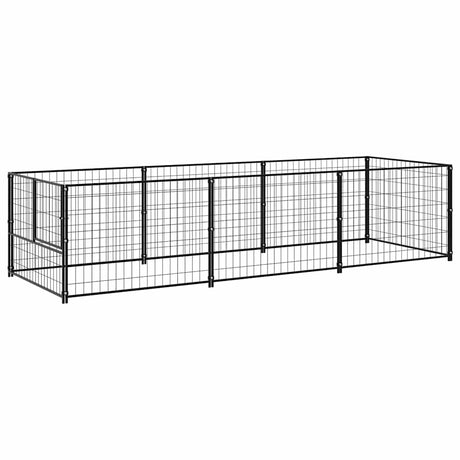 VidaXL hundegård 3 m² stål sort