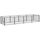 Vidaxxl hundegård 4 m² stål sort