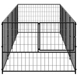 Vidaxxl hundegård 4 m² stål sort