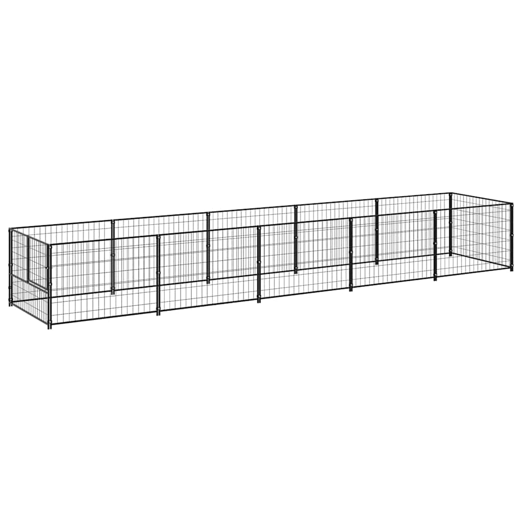 Vidaxxl hundegård 5 m² stål sort