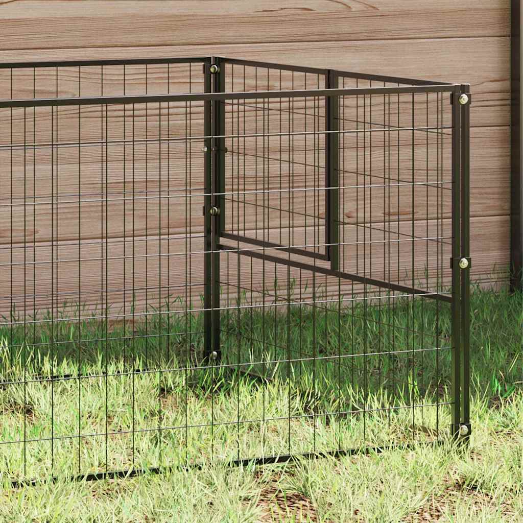 Vidaxxl hundegård 5 m² stål sort