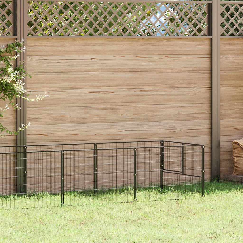Vidaxxl hundegård 5 m² stål sort