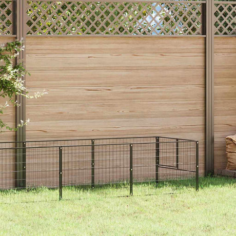 Vidaxxl hundegård 5 m² stål sort