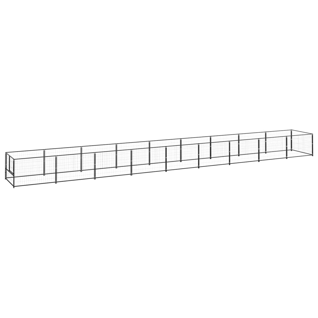 Vidaxl Dog Kennel 9 m² stål sort