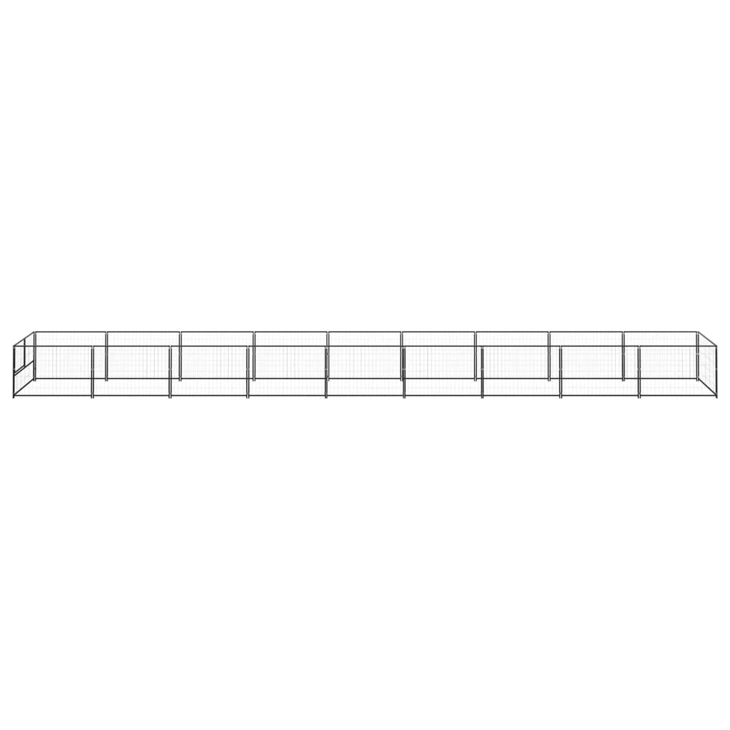 Vidaxl Dog Kennel 9 m² stål sort