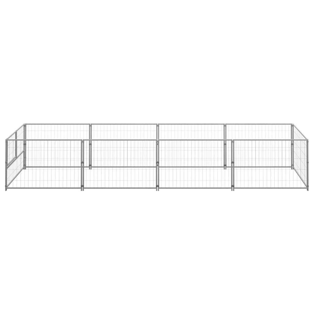 Vidaxl Dog Kennel 4 m² stål sølvfarvet