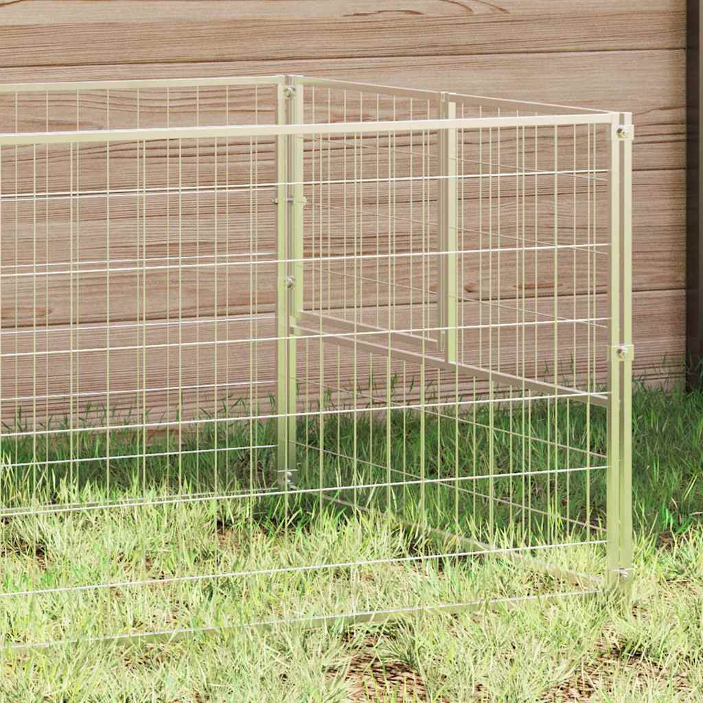 Vidaxxl hundegård 5 m² stål sølv