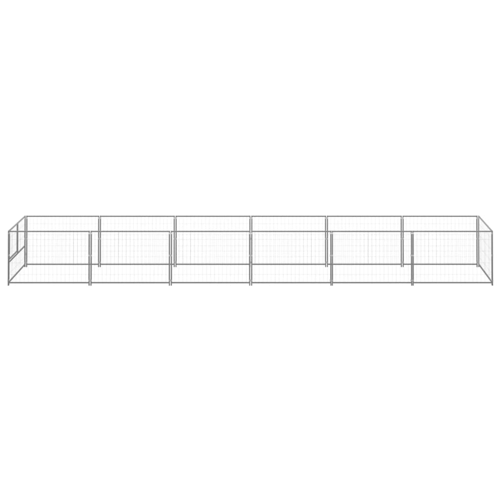 Vidaxl Dog Kennel 6 m² stål sølvfarvet