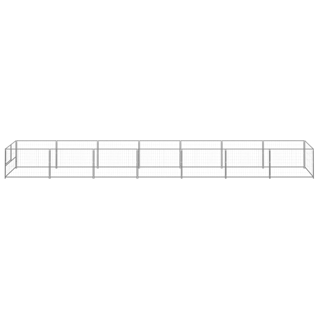 Vidaxl Dog Kennel 7 m² stål sølvfarvet