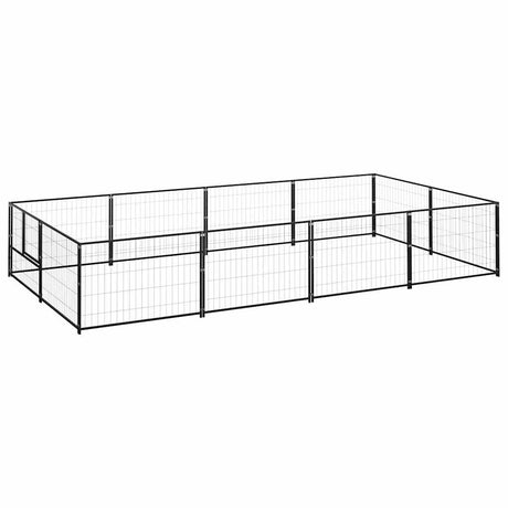 Vidaxxl hundegård 8 m² stål sort