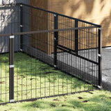 Vidaxxl hundegård 8 m² stål sort