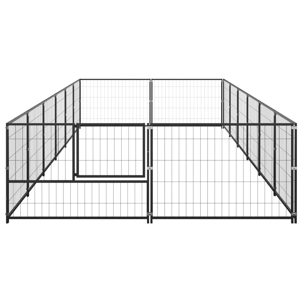 Vidaxl Dog Kennel 12 M² Steel Black