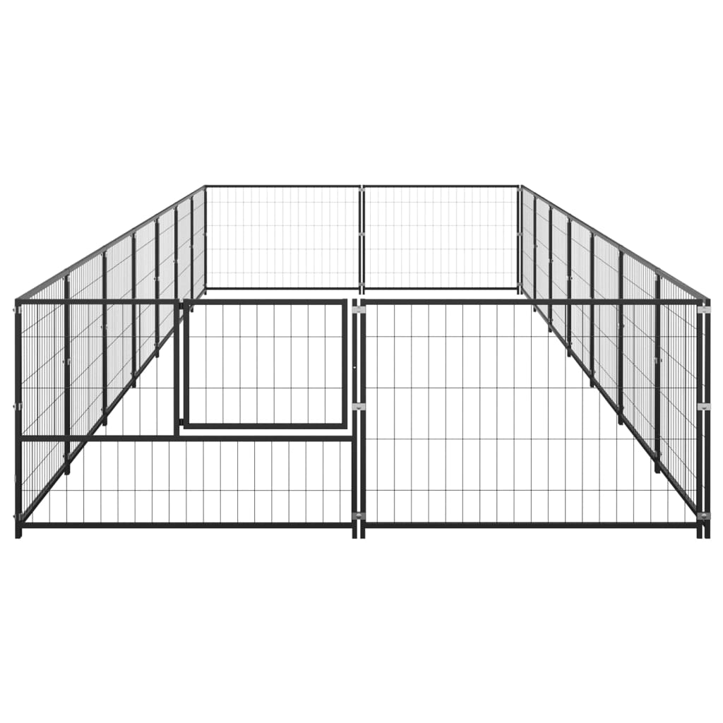 Vidaxl Dog Kennel 14 m² stål sort