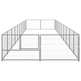 Vidaxl Dog Kennel 20 m² stål sølvfarvet