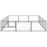 Vidaxl Dog Kennel 15 m² stål sort