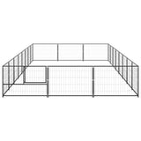 Vidaxl Dog Kennel 24 M² Steel Black