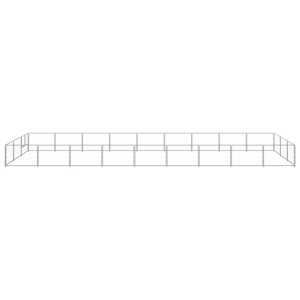 Vidaxl Dog Kennel 27 m² stål sølvfarvet
