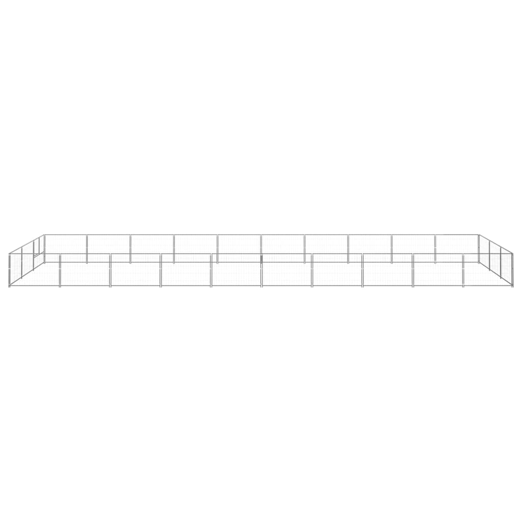 Vidaxl Dog Kennel 30 m² stål sølvfarvet