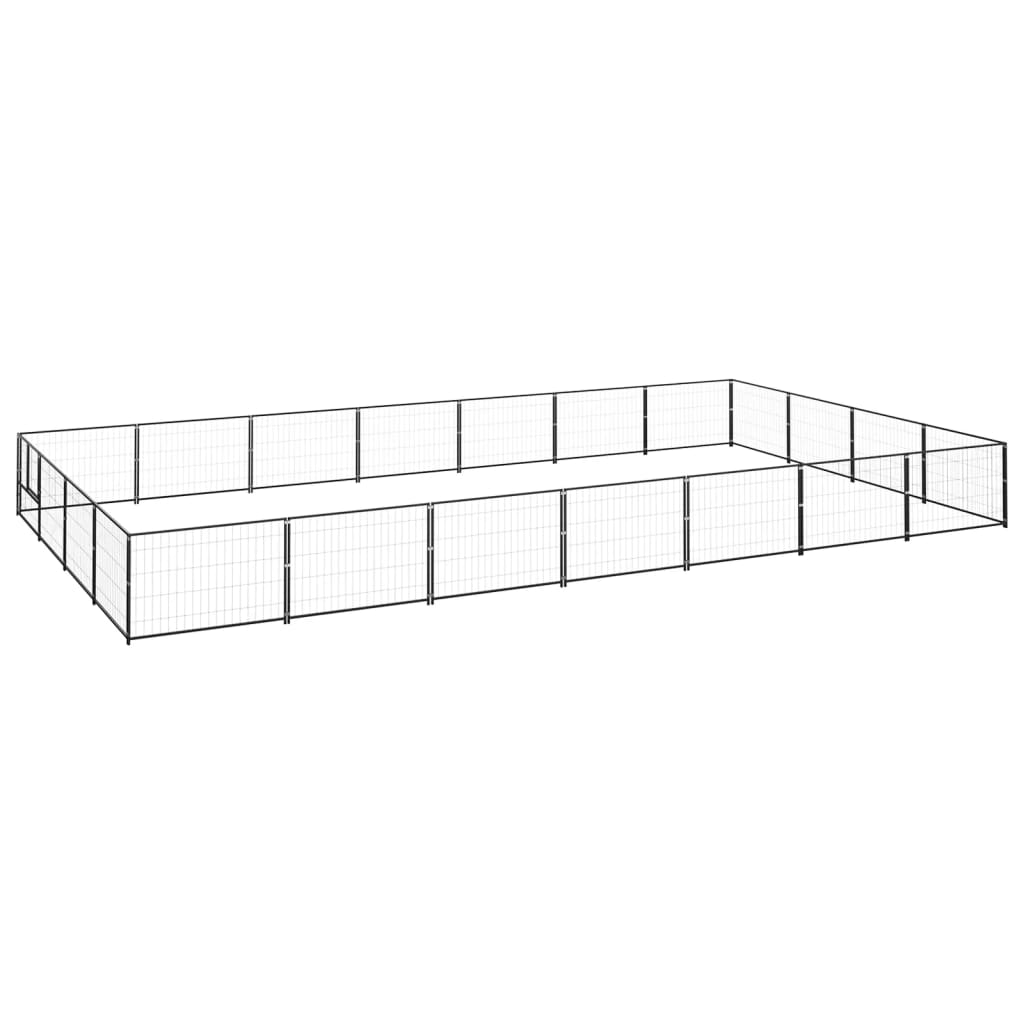 Vidaxl Dog Kennel 28 m² stål sort