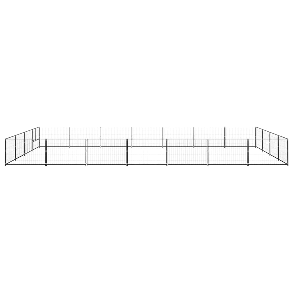 Vidaxl Dog Kennel 28 m² stål sort