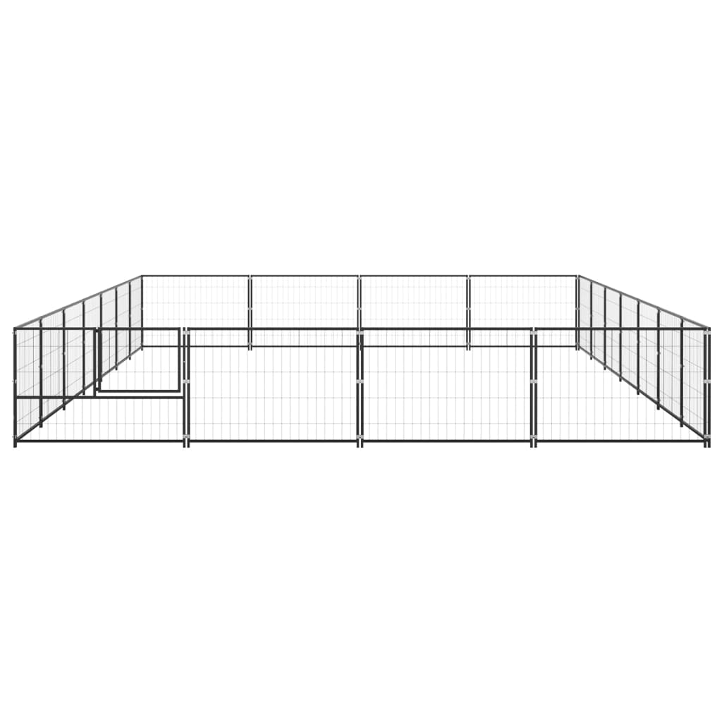 Vidaxl Dog Kennel 28 m² stål sort