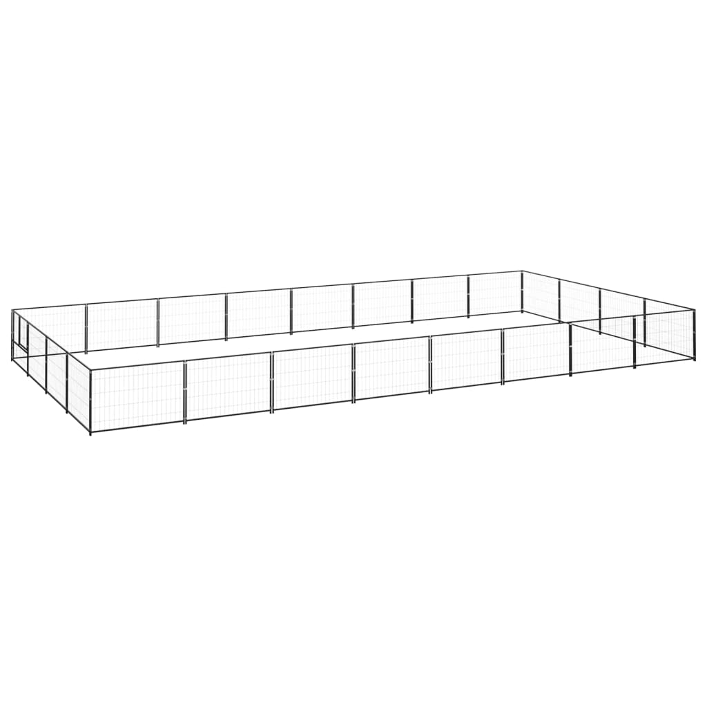 Vidaxl Dog Kennel 32 m² stål sort