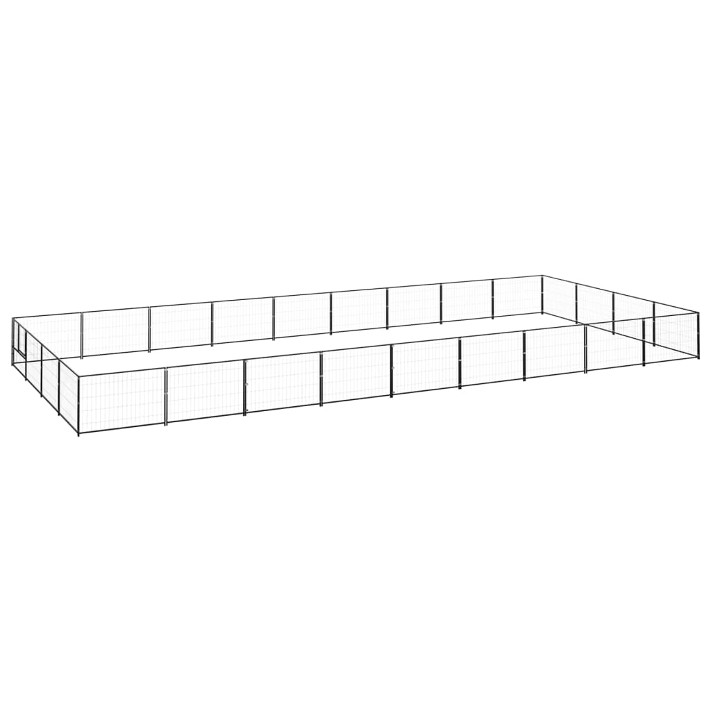 Vidaxl Dog Kennel 36 m² stål sort
